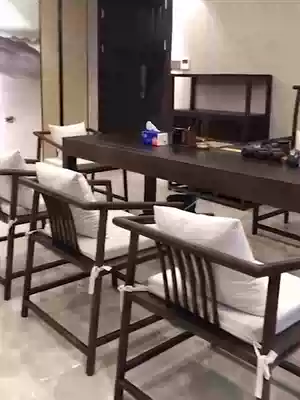 New Chinese solid wood tea table Log large board tea table Simple Kung Fu tea table Office negotiation table Balcony coffee table