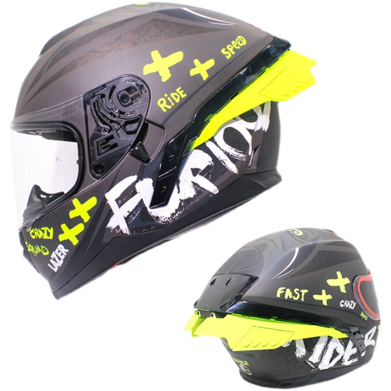 Belgium summer LAZER motorcycle helmet full helmet double lens personality glasses slot Bluetooth four seasons racing