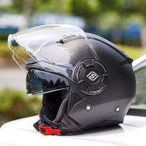 Italian FASEED motorcycle helmet mens double lens female summer warm electric locomotive Four Seasons big head half helmet