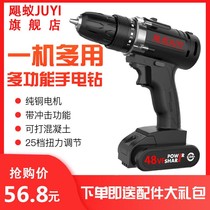 Special Ju Ant 48VF lithium drill Household electric screwdriver rechargeable pistol drill multi-function positive and negative flashlight drill
