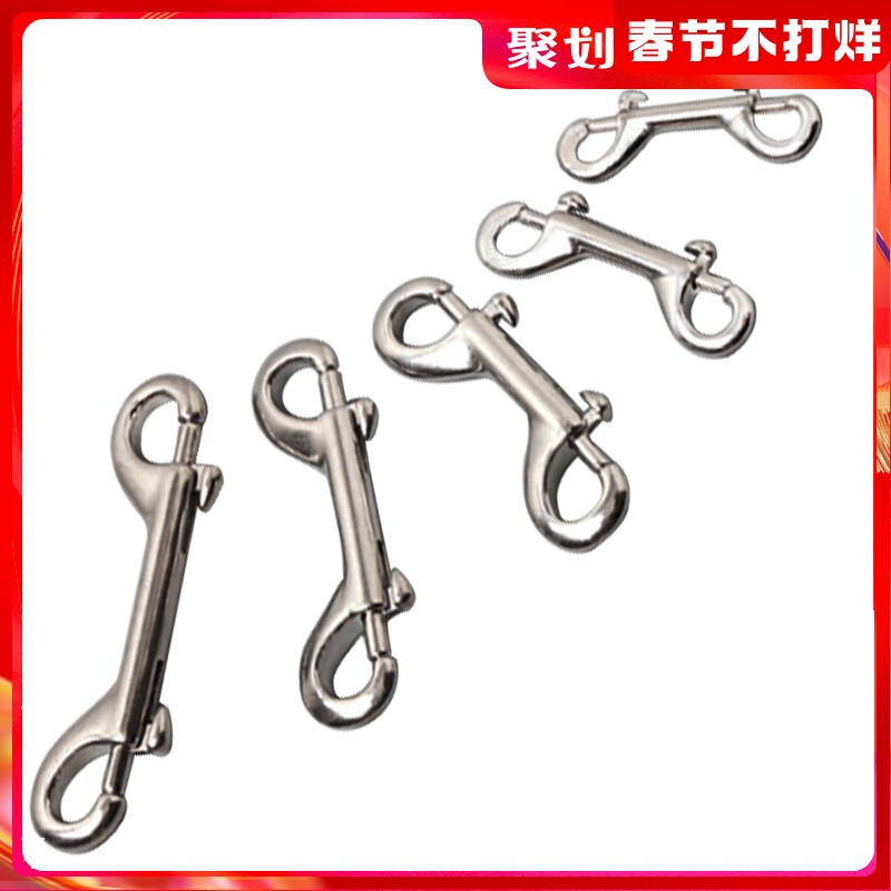 2022 wilderness courtside 316 stainless steel double head hook diving hanging clasp connecting dog chain head pet supplies