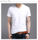 mens bông lót ngắn sleeveved V-cổ ed / t-shirt nửa tay áo loose-fitting bông ông già áo mỏng.