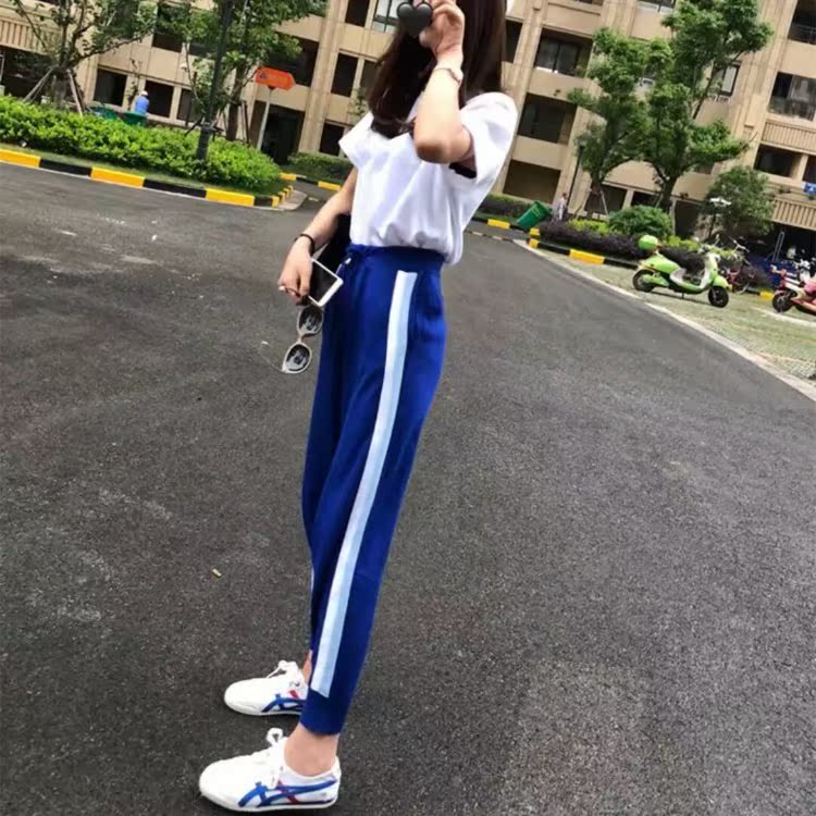Xã hội nữ quần nhanh màu đỏ người đàn ông loli tối màu với quần âu nữ phiên bản Hàn Quốc của quần chín điểm hoang dã Quần ngụy trang nữ mùa hè