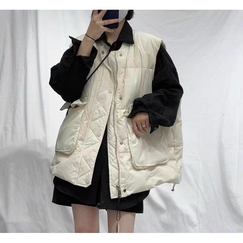 Winter new stylish collar single row button down down cotton Machia women's wind loose kanscapa woman-Taobao