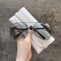 Vintage fashion color changing toad polarized sun glasses sports oval mm long face black frame night universal silver frame