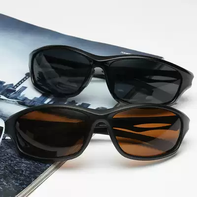 Trendy cool sports polarized sunglasses full small frame driving riding driving fishing yellow night vision sunglasses colorful men