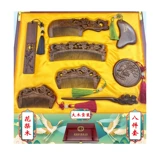 Натуральная двусторонная резная деревянная коробка из натурального дерева из сандалового дерева, комплект