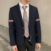 Autumn and Winter Thom browne double armband color striped webbing slim suit men tb business blazer women