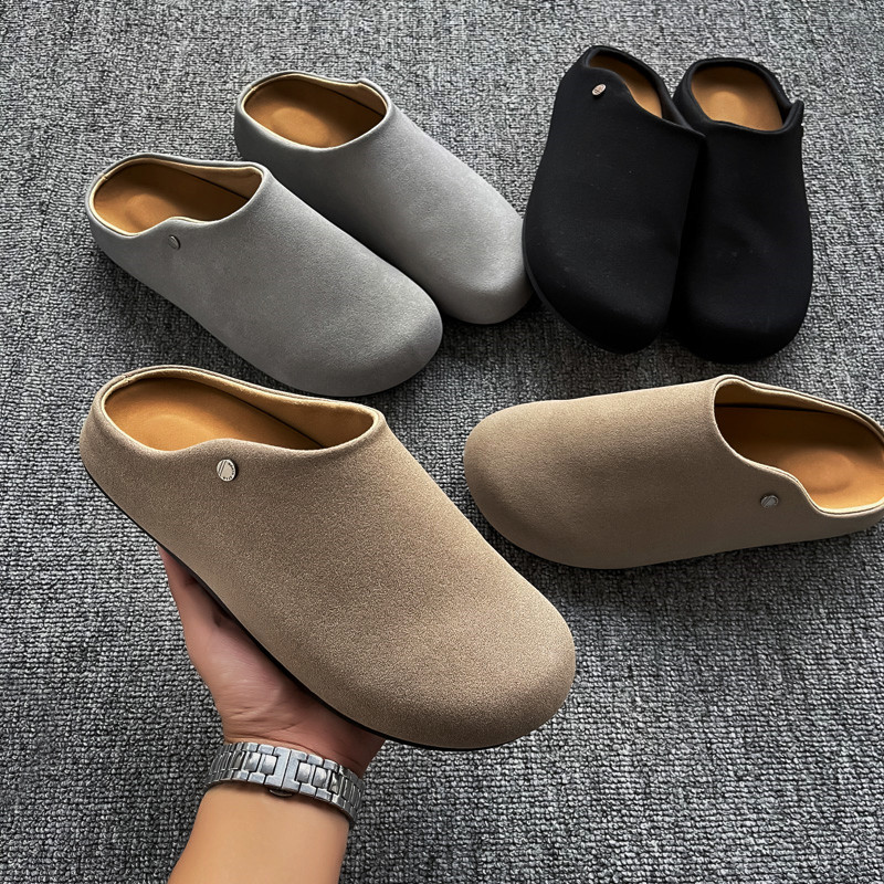 オールド・チエン・フェン ミュール スリッポン メンズ 夏の外出＆オフィスウェア、レイジースタイル、メンズ つま先が閉じたビルケン ソフトソール ハーフ スリッポン スリッポン