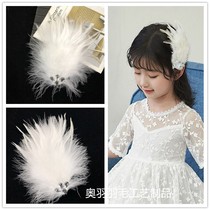 White feather headdress childrens hair accessories hairclip hair hairclip stage catwalk headgear fairy feather hair accessories