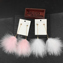 Feather earrings New long tassel hairy earrings Bohemia earrings seaside holiday travel photo accessories