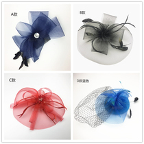 European and American bridal headwear retro veil Veil Ornament web yarn Feather Flowers Small Gift Hat Hair Clip Hair hairpin Hairpin Hair