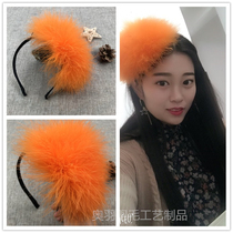 Feather Hair Stirrup Hair Accessories Korea Hair Card Head Hoop Womens Head Accessories Temperament Japan-ROK Version Disc Hairpin Hairpin Clip clip Autumn Winter Christmas