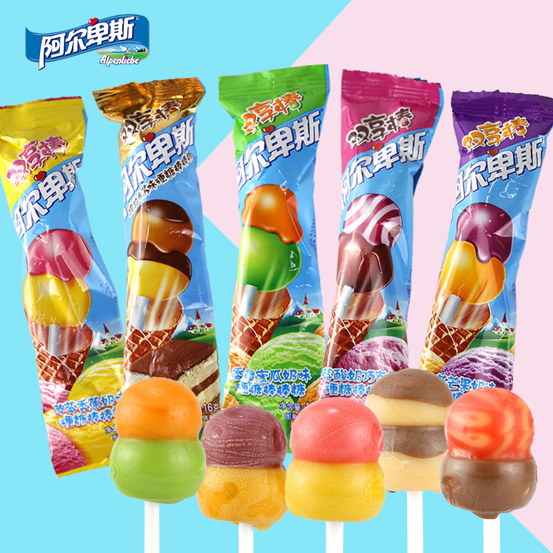 Alps Double Enjoy Double Ball Lollipop 45 Mixed Net Red Candy Children's Gift Leisure Snacks