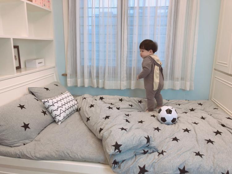 ins Bắc Âu trần trụi ngôi sao năm cánh Tianzhu bông đan gia đình của giường bốn bông bộ comforter giường bằng vải cotton doanh nghiệp - Bộ đồ giường bốn mảnh chan ga goi