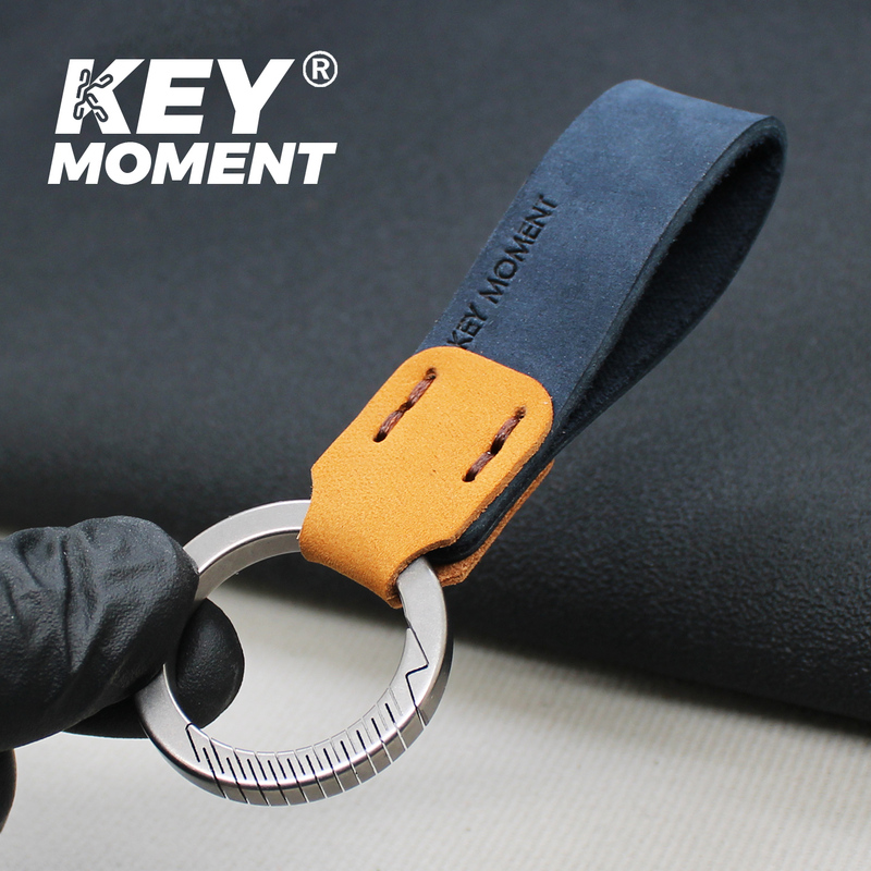 Key Moment High-End Genuine Leather Keychain with Titanium Alloy Ring, Car Key Chain Pendant, Sturdy and Durable for Men Key Moment High-End Genuine Leather Keychain with Titanium Alloy Ring, Car Key Chain Pendant, Sturdy and Durable for Men