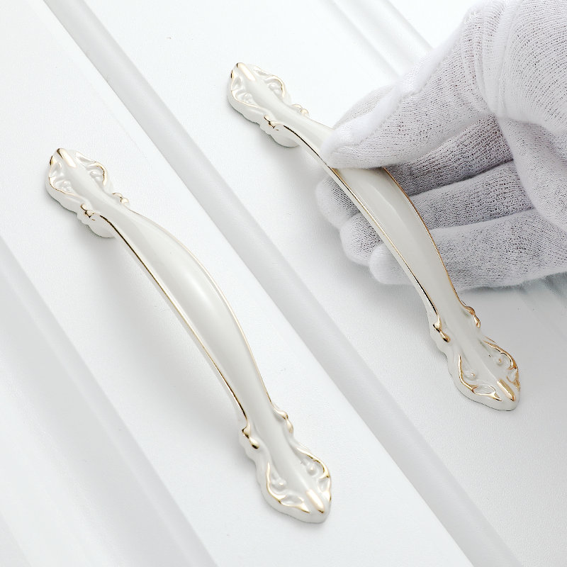 Eurostyle overall cabinet kitchen door drawer handle new modern minimalist Ivory White Fields Garden Wardrobe Cabinet Nordic Doorknob