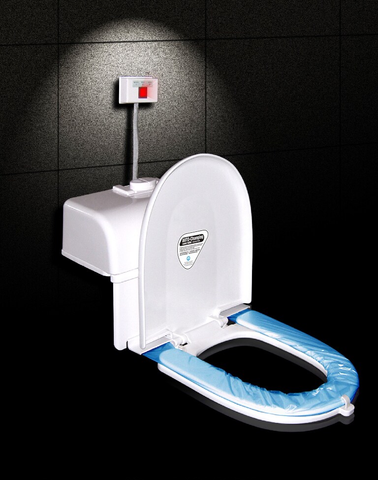 Crepe automatic toilet cushion toilet automatic change of cover with disposable plastic toilet lid pad for paper toilet lap electric