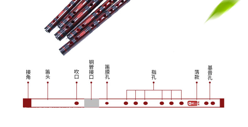 [Nhạc cụ Dandian] sáo đặc biệt chuyên thổi sáo tre đắng với sáo bass thả lớn B / A / G / F tùy chọn - Nhạc cụ dân tộc đàn nguyệt