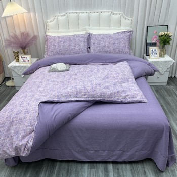 Four-piece set of autumn and winter grinding warm twill pure cotton thickened Four-piece set of autumn and winter grinding warm twill pure cotton thickened