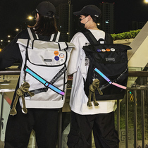 Hong Kong I TGREG mens tide backpack Oxford large-capacity street sports hip-hop backpack high school student schoolbag women