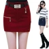 Quần len mới 2018 thu đông của phụ nữ Phiên bản Hàn Quốc của quần short len ​​tự phối quần mùa đông túi đeo hông quần