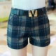 Quần short len ​​nữ mùa thu đông 2018 mới mặc dày kẻ sọc nữ mùa đông quần dài mùa đông quần ống rộng thủy triều