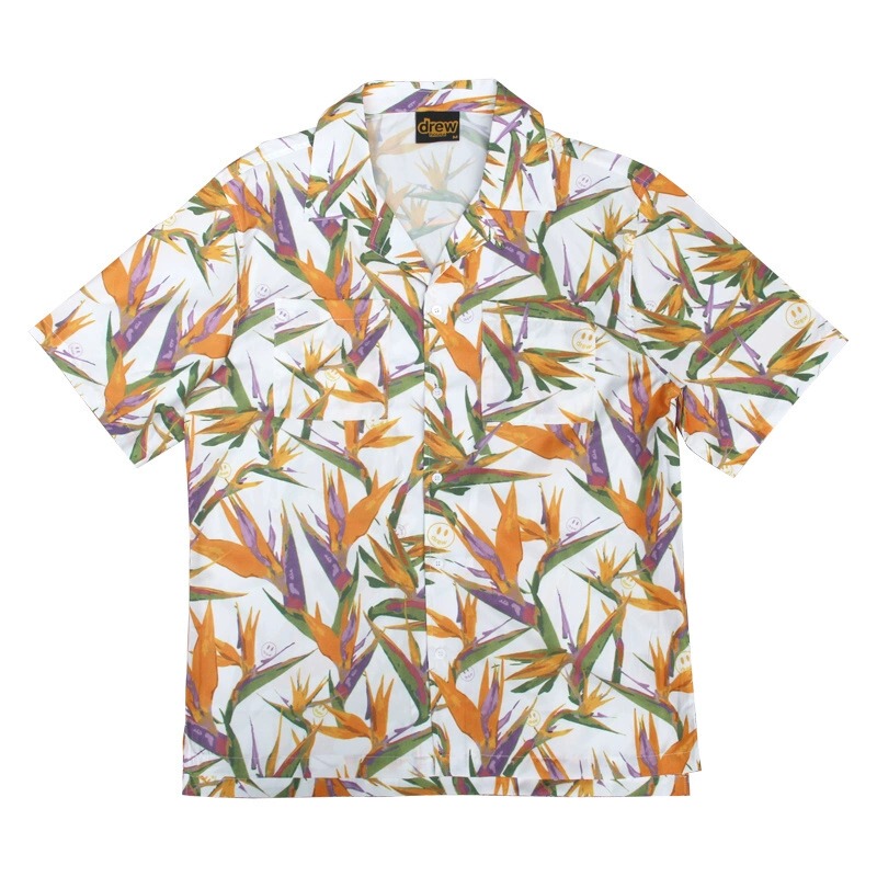 Drew 26Ss Justin Bieber Paradise Bird Smiley Face Internet Celebrity Zhou Yangqing Same Style Unisex Short Sleeve Shirt
