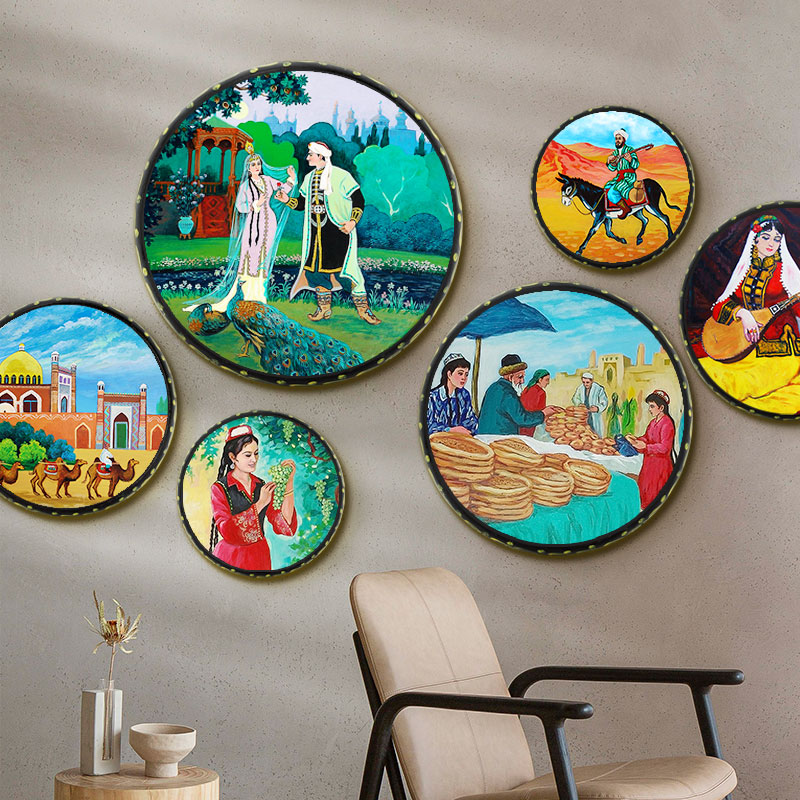 Tambourine Xinjiang souvenirs characteristic crafts dance props ethnic musical instruments restaurant wall decoration pendant 2022