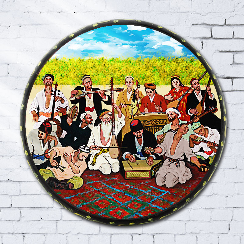 Hand Drum Featured Crafts Xinjiang Souvenirs Folk Musical Instruments Dance Props 12 Mukam Decorations Hem 
