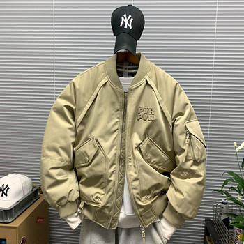 Winter korean version heavy structure 90 white duck down thickened flight workwear down jacket men's baseball uniform warm down jacket