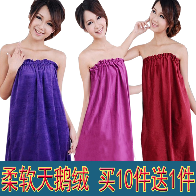 Bath Skirt Beauty Salon Special Velvet Bath Dress Wrap Breast guests Smeared Breast dress bath towels Bath Towels Lady Winter