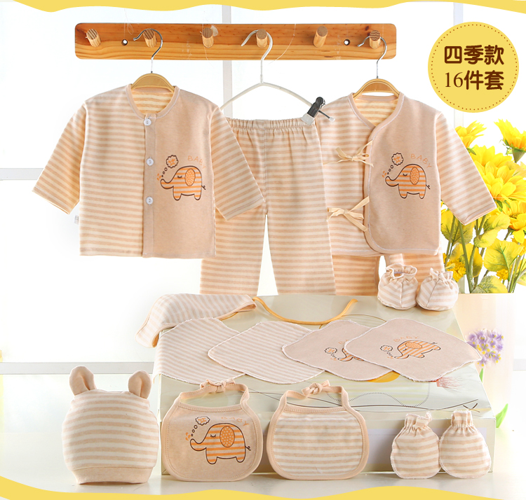 Bộ quần áo trẻ sơ sinh màu sắc cotton tặng mùa xuân 0-3 tháng cotton mùa hè 6 đồ sơ sinh cho bé bán hộp quà sơ sinh đẹp