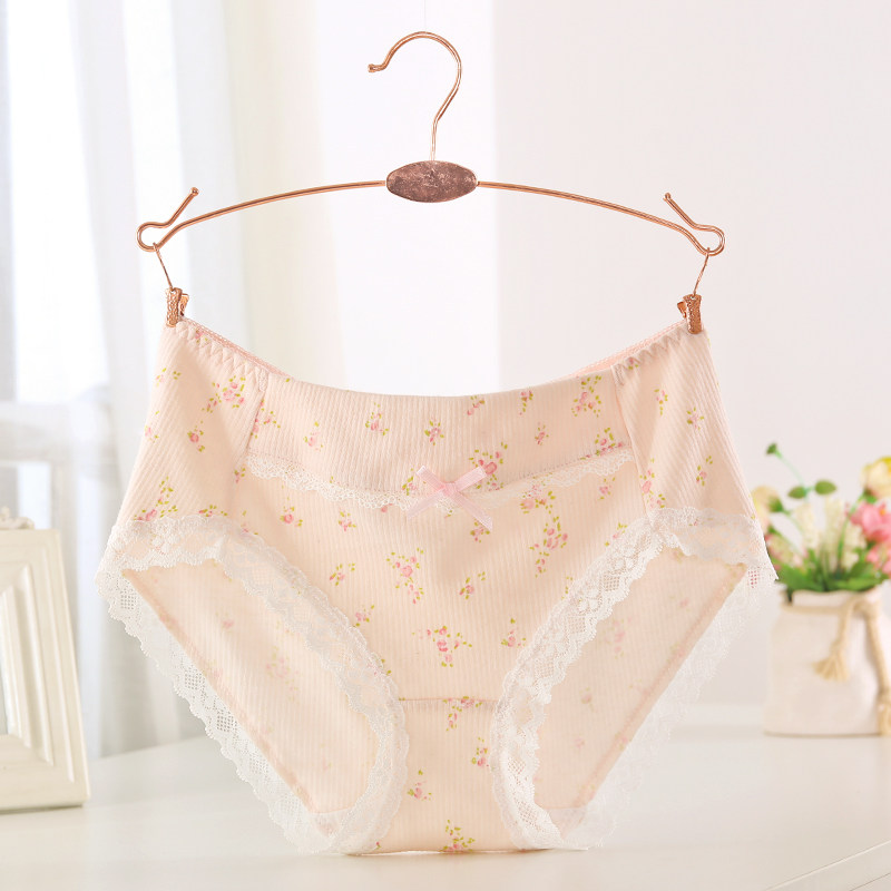 Lady's underwear pure cotton 100% All cotton threaded cotton outlet Japan sweet and comfortable medium-high waist No-scratched shorts women