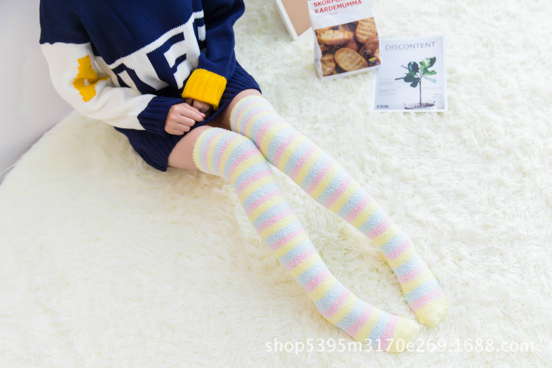Vớ Nhật dày sang trọng trên tất đầu gối vớ nhung san hô Ngủ dài vớ ấm mùa đông tất nữ mùa đông vớ dài ống tháng vớ dài cho bé gái