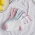 Mùa thu và mùa đông mới ống hoạt hình cotton kỳ lân chic cá tính màu hồng tím cô gái vớ màu hoạt hình phụ nữ vớ