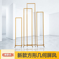 New wedding props wrought iron geometric screen road guide wedding stage decoration ornaments three-dimensional rectangular arch frame