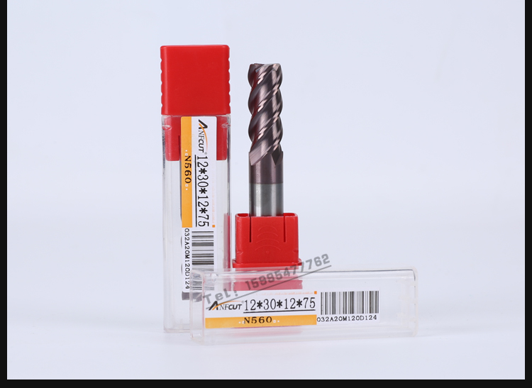 ANFCUT dao phẳng đầu bóng vonfram thép phay dao 2 lưỡi thẳng shank cacbua cuối mill phay phay dao CNC - Dụng cụ cắt