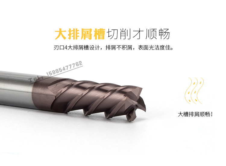 ANFCUT dao phẳng đầu bóng vonfram thép phay dao 2 lưỡi thẳng shank cacbua cuối mill phay phay dao CNC - Dụng cụ cắt lưỡi cắt đá hoa cương