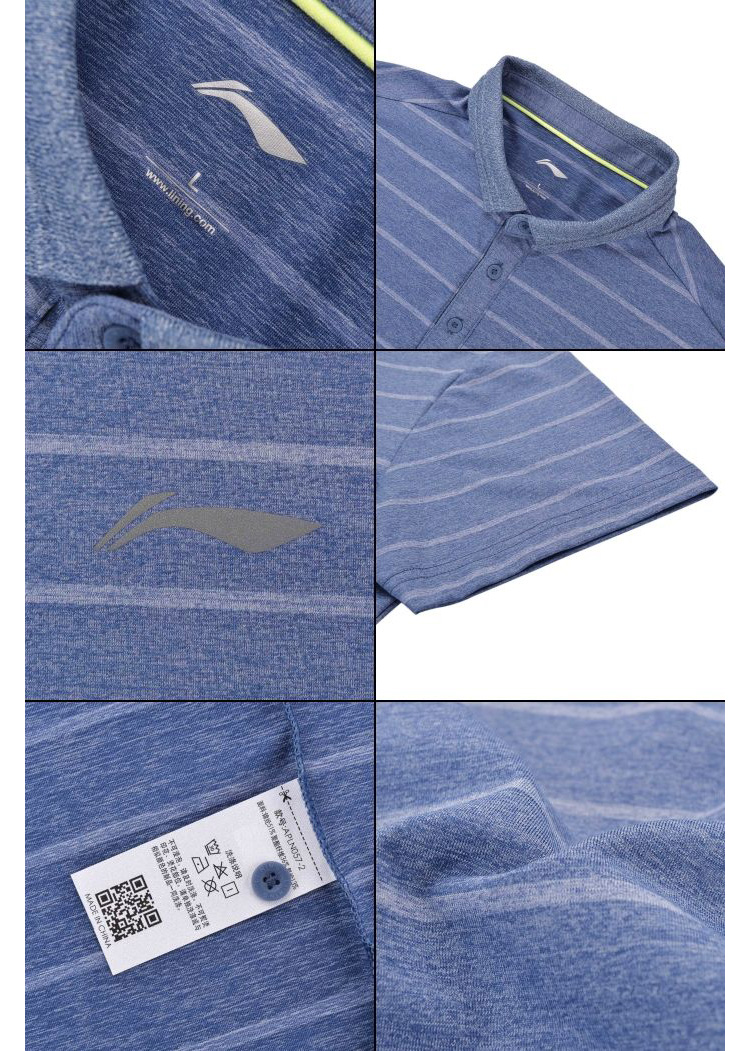 Bộ đồ tập thể thao nam Li Ning ngắn tay áo sơ mi polo tay áo thun nam 2018 hè APLN057-1-3-2 - Áo polo thể thao áo polo đẹp