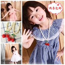 Childrens necklace jewelry Korean Cherry fashion Princess bracelet Joker sweater chain girl clothing childrens clothing accessories