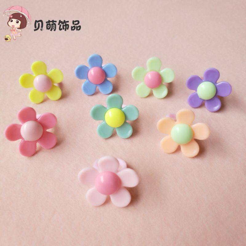 2022 South Korea Girl's Ring Cute Flowers Small Ring Children Ornament Ring Resin Ring Girl Presents