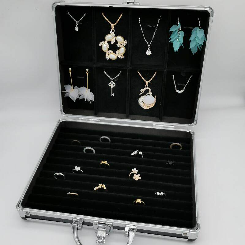 Ring Necklace Pendant Earrings Nail Pendants Jewel Jewellery Containing Box Bag carrying hand Show will be portable