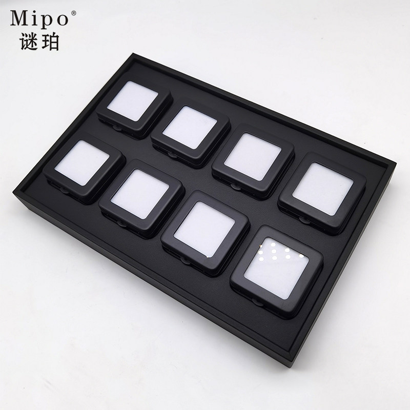 Riddle Colored Gem Stone Nude Drill Naked Stone Sample Chip Display Box Containing Poo counter Expo Jewelry Transparent