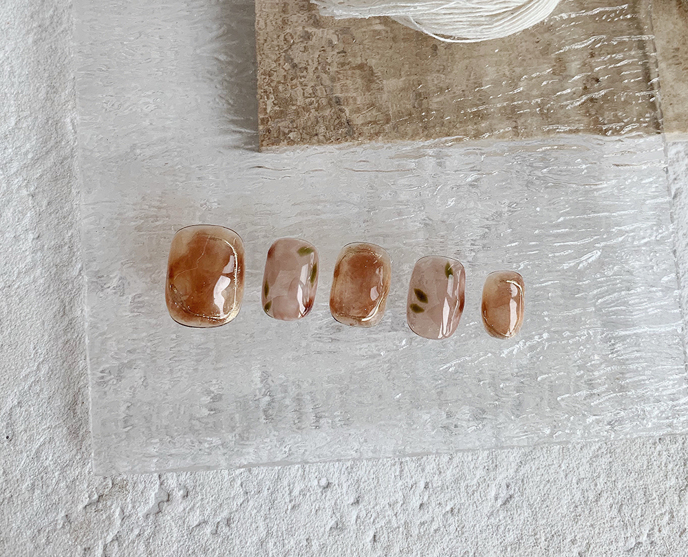 Medecor piece finished amber handmade wearables nail sticker with detachable length and ice overdraft JX handmade medecor