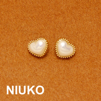 NIUKO thick solid metal loving button fashion white gold shirt button clothing accessories button delicate heart-shaped