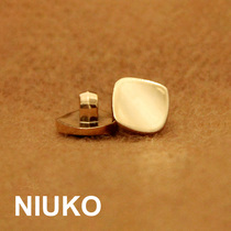 NIUKO accessories Light gold electroplated plastic buttons Geometric square buttons Shirt knitted buckle monopoly