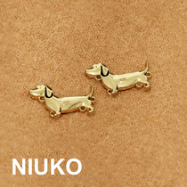 NIUKO golden dog metal clothing jewelry bag accessories label hand sewing accessories Dachshund cute accessories
