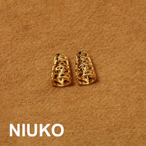 NIUKO clothing accessories metal gold hollow bell retro pattern rope buckle tassel autumn winter fur hanging