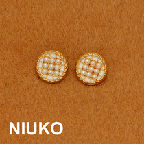 NIUKO delicate imitation pearl sweater decoration button sub upscale metal knit button DIY clothing accessories buckle